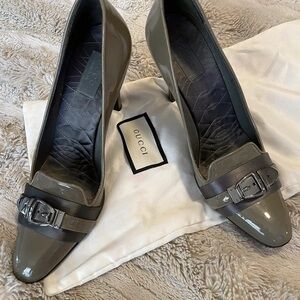 Gucci Women's Glossy Gray Heels